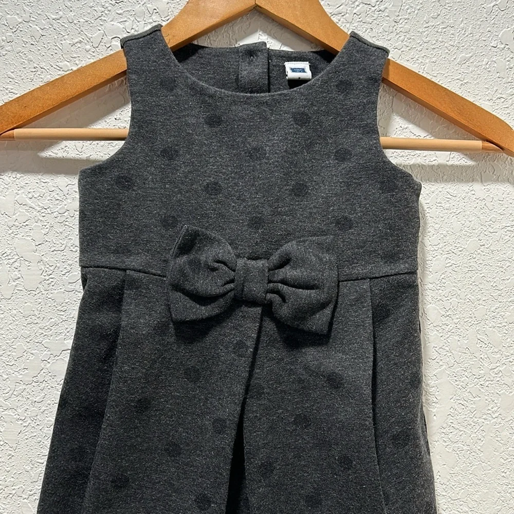 Janie and jack girls bow gray dress size 3 GUC